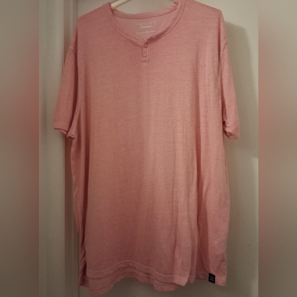 Nwot Mens Lucky Brand Pink Henley Short Sleeve Shirt Sz2xl
